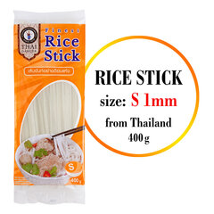 Riisi klaasnuudlid S 1mm, Finest Rice Stick, Thai Dancer, 400g hind ja info | Makaronid | kaup24.ee