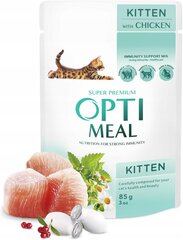 Optimeal влажный корм для котят с курицей 12 х 85 г цена и информация | Кошачьи консервы | kaup24.ee