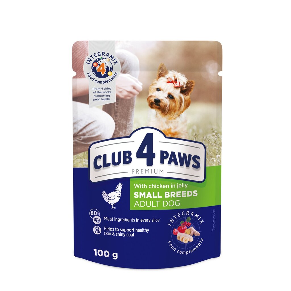 Club 4 Paws Premium märgtoit väikestele tõugudele - Chicken in jelly, 24 x 100g цена и информация | Konservid koertele | kaup24.ee