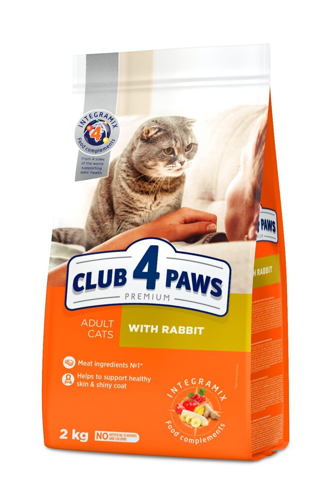 Club 4 Paws Premium kuivtoit küülikuga, 2 kg hind ja info | Kuivtoit kassidele | kaup24.ee