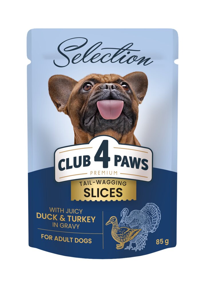 Club 4 Paws Premium Selection niiske koeratoit - Pardi ja kalkuniga kastmes, 12 x 85g цена и информация | Konservid koertele | kaup24.ee