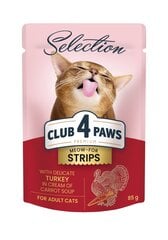 Сlub 4 paws premium selection влажный корм для кошек  - индейка в морковном крем-супе 12 х 85 г цена и информация | Кошачьи консервы | kaup24.ee