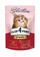 Club 4 Paws Premium Selection niiske kassitoit - Veiseliha brokoli kreemjas supis, 12 x 85g hind ja info | Konservid kassidele | kaup24.ee