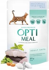 Optimeal корм для кошек - треска с овощами в желе 12 х 85 г цена и информация | Кошачьи консервы | kaup24.ee