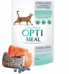 Optimeal steril влажный корм для кошек - лосось и черника в желе 12 х 85 г цена и информация | Кошачьи консервы | kaup24.ee