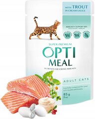 Optimeal корм для кошек  - форель в сливочном соусе 12 х 85 г цена и информация | Кошачьи консервы | kaup24.ee