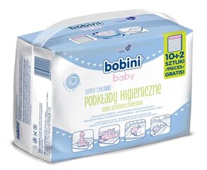 Гигиенические подстилки для младенцев и детей Bobini Baby, 60х60 см, 12 шт цена и информация | Влажные салфетки | kaup24.ee