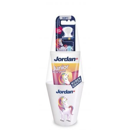 Hambapasta Jordan komplekt lastele vanuses 6-12 aastat, 50 ml, hari, klaas hind ja info | Suuhügieen | kaup24.ee