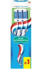 Щетка зубная Aquafresh Clean & Flex Medium, 3 шт цена и информация | Для ухода за зубами | kaup24.ee