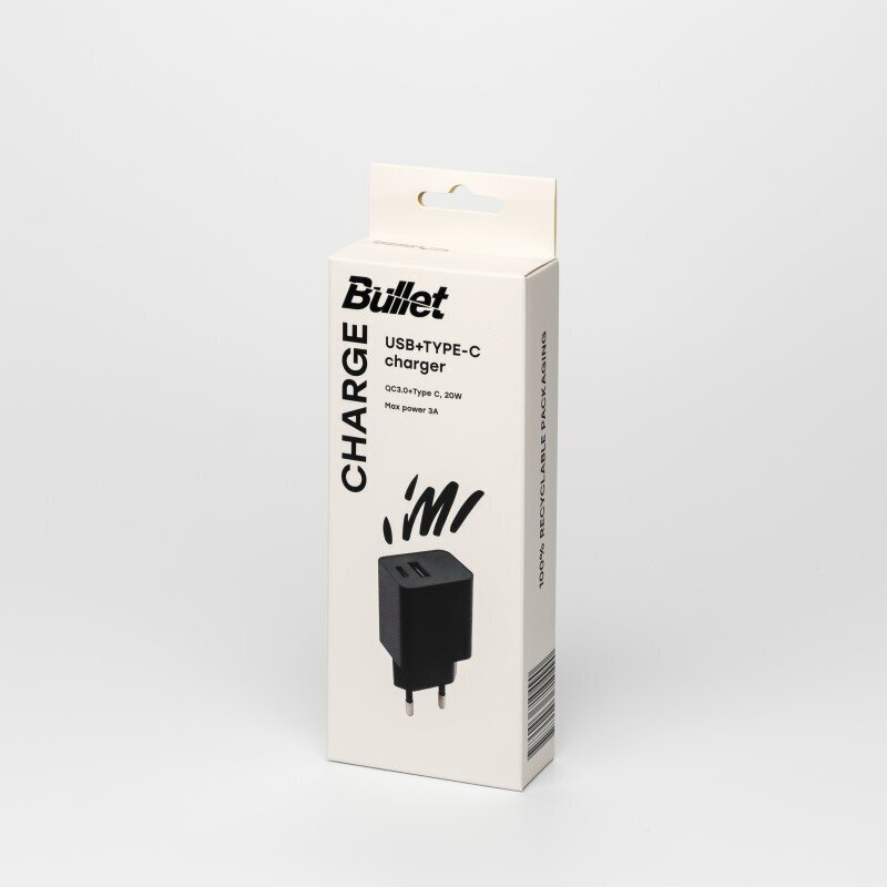 Bullet universaalne laadija USB+USB-C hind ja info | Mobiiltelefonide laadijad | kaup24.ee