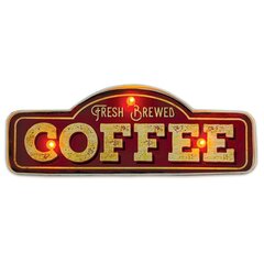 RETRO Metal Sign LED šviežiai užplikyta kava Forever Light цена и информация | Потолочный светильник, 38 x 38 x 24 см | kaup24.ee