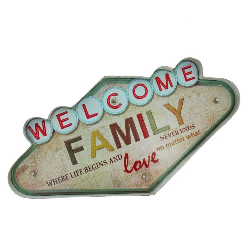 Forever Light lamp Retro Welcome Family hind ja info | Rippvalgustid | kaup24.ee