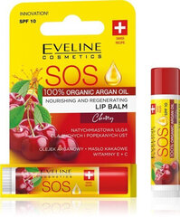 Huulepalsam Eveline Cosmetics SOS 100% Organic Argan Oil Cherry 4,5ml hind ja info | Huulepulgad, -läiked, -palsamid, vaseliin | kaup24.ee