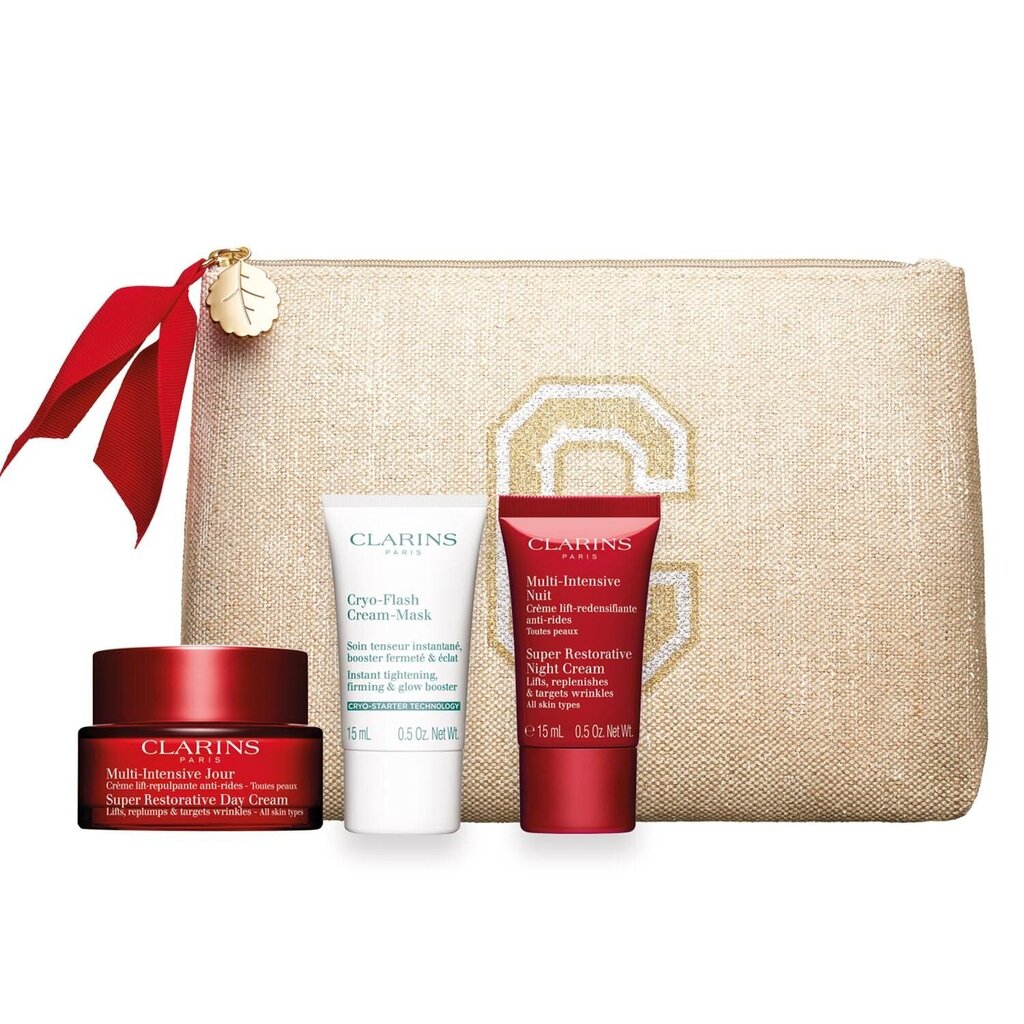 Komplekt Clarins Multi-Intensive Box naistele: päevakreem, 50 ml + öökreem, 15 ml + mask, 15 ml + kosmeetikakott hind ja info | Näokreemid | kaup24.ee