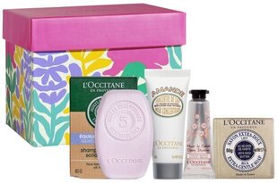 Kosmeetikakomplekt L'Occitane Doux Gift Set: tahke šampoon, 60 g + kätekreem, 10 ml + kehakreem, 20 ml + seep, 50 g цена и информация | Кремы, лосьоны для тела | kaup24.ee