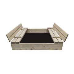 Immutatud puidust liivakast Bonus Orbis kattega 160×160 cm hind ja info | Liivakastid, liiv ja mänguasjad | kaup24.ee