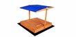 Immutatud puidust liivakast katusega, sinine hind ja info | Liivakastid, liiv ja mänguasjad | kaup24.ee
