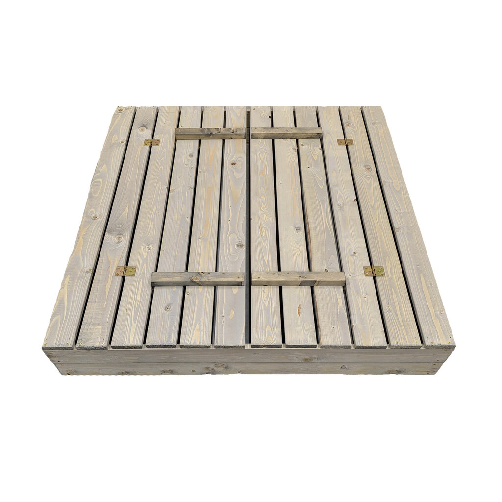 Immutatud puidust liivakast Bonus Orbis kattega 120×120 cm hind ja info | Liivakastid, liiv ja mänguasjad | kaup24.ee