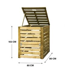 Деревянный ящик для компоста, 650 л цена и информация | Уличные контейнеры, контейнеры для компоста | kaup24.ee