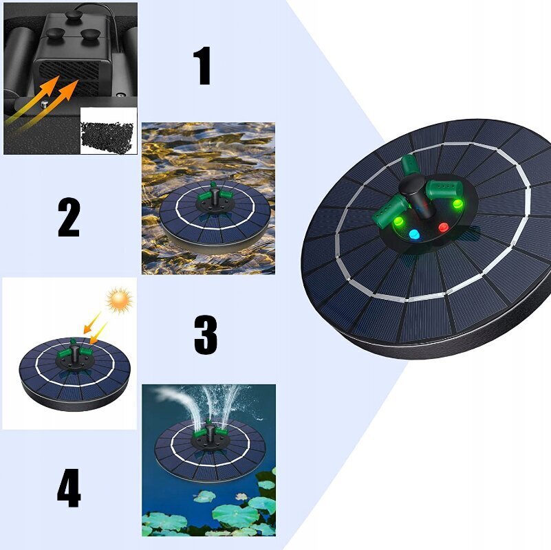 LED-valgustusega purskkaev päikesepaneelidega цена и информация | Dekoratsioonid | kaup24.ee