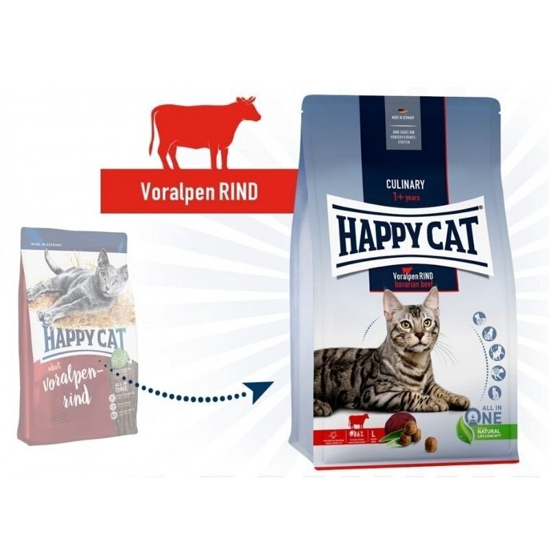 Happy Cat Culinary Voralpen Rind, 4 kg hind ja info | Kuivtoit kassidele | kaup24.ee