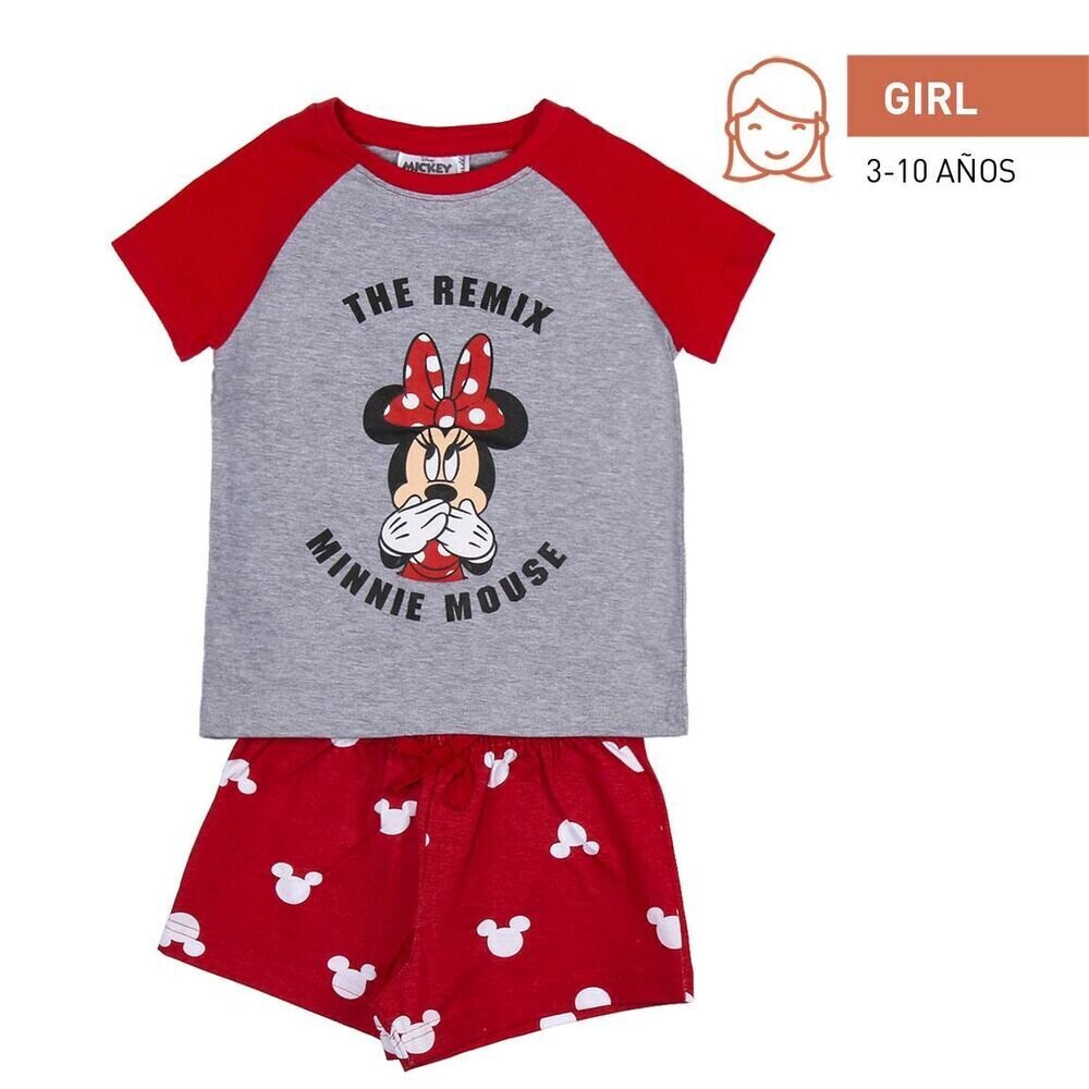 Suvepidžaama poistele Minnie Mouse Punane Hall цена и информация | Tüdrukute hommikumantlid ja pidžaamad | kaup24.ee