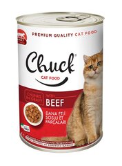 Chuck Chunks Adult Cat Beef консервы для котов с говядиной ,400 гр x 10 цена и информация | Кошачьи консервы | kaup24.ee