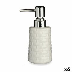 Дозатор мыла, керамика, серебристый, белый, 6 штук (150 мл) цена и информация | Аксессуары для ванной комнаты | kaup24.ee