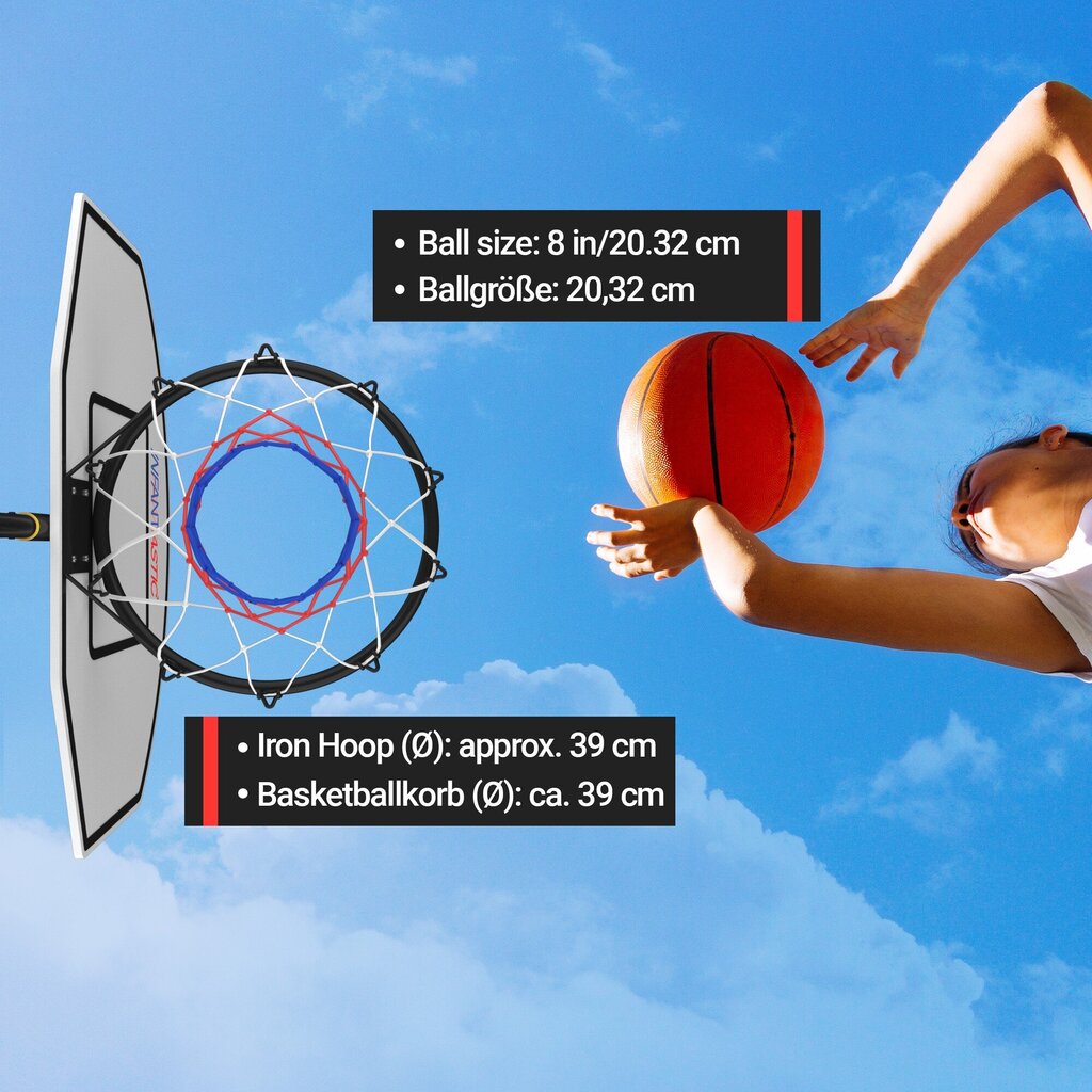 Korvpallirõngas aluse, palli ja pumbaga, 2,36 m hind ja info | Korvpallilauad | kaup24.ee