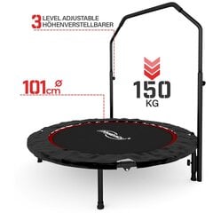 Fitness minitrampliin täiskasvanutele ja lastele 101cm, max. koormus kuni 150 kg, punane hind ja info | Spordi batuudid | kaup24.ee