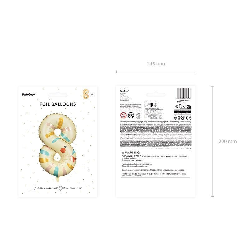 Fooliumist õhupall, nr. 8 hind ja info | Õhupallid | kaup24.ee