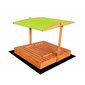 Immutatud puidust liivakast koos liiva ja katusega, 140×140 cm (roheline) цена и информация | Liivakastid, liiv ja mänguasjad | kaup24.ee