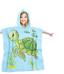 Детское пляжное полотенце-пончо с капюшоном "Черепаха", 60 Х 90 СМ. цена и информация | Полотенца | kaup24.ee