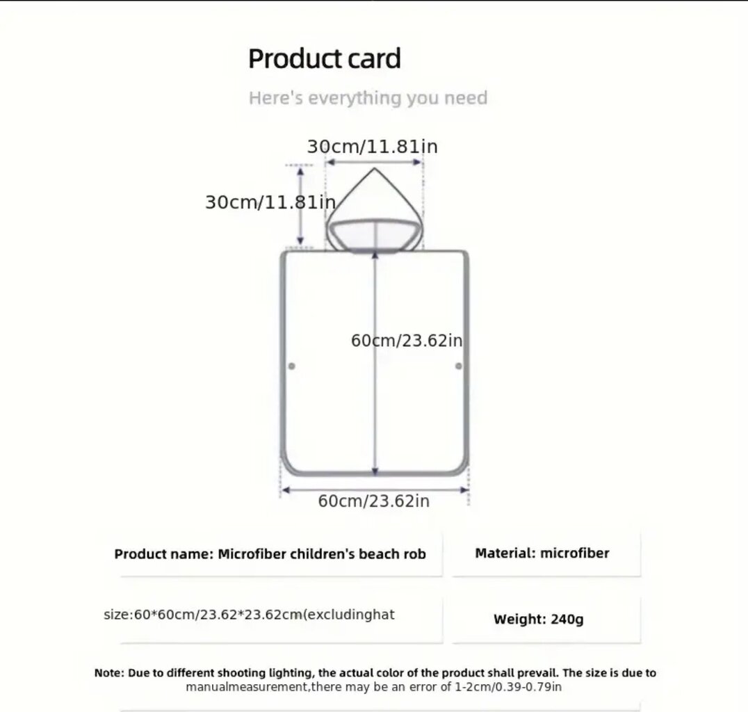 Laste rannarätik-pontšo kapuutsiga "Merineitsi", 60x90cm цена и информация | Rätikud, saunalinad | kaup24.ee