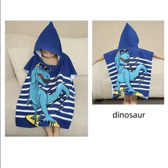 Laste rannarätik-pontšo kapuutsiga "Dinosaur", 60x90cm hind ja info | Rätikud, saunalinad | kaup24.ee