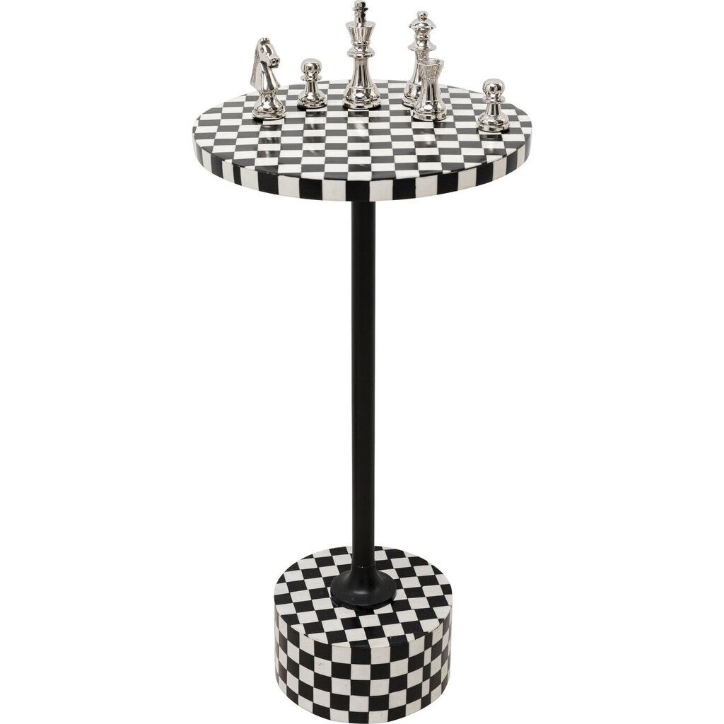 Abilaud Domero Chess Ø25cm, must-valge hind ja info | Diivanilauad | kaup24.ee