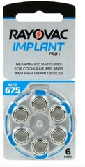 Kohleaarsete implantaatide patareid Rayovac Implant PRO+ PR44 675, 60 tk. цена и информация | Батарейки | kaup24.ee