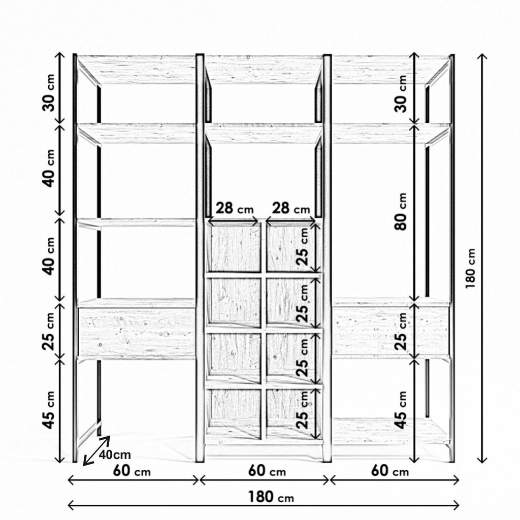 Riidekapp Trend L603, pruun/must hind ja info | Kapid | kaup24.ee