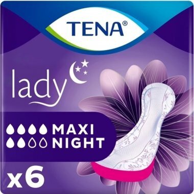 Uroloogilised sidemed Tena Lady Maxi öö, 6 tk hind ja info | Mähkmed, hügieenisidemed, ühekordsed linad täiskasvanutele | kaup24.ee