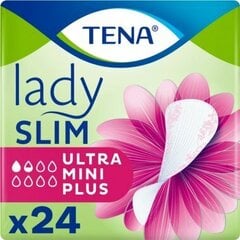 Uroloogilised sidemed Tena Lady Slim Ultra Mini Plus, 24 tk цена и информация | Подгузники, прокладки, одноразовые пеленки для взрослых | kaup24.ee