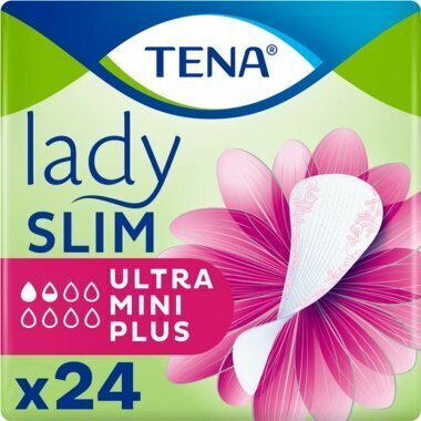 Uroloogilised sidemed Tena Lady Slim Ultra Mini Plus, 24 tk hind ja info | Mähkmed, hügieenisidemed, ühekordsed linad täiskasvanutele | kaup24.ee