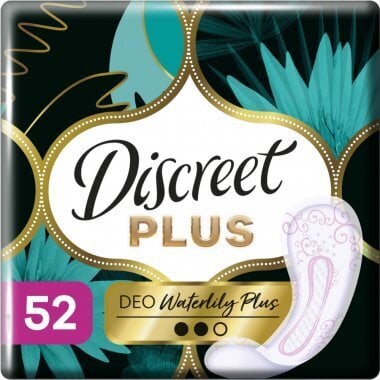 Hügieenisidemed igapäevane Discreet Plus Deo Water Lily Plus Trio, 52 tk цена и информация | Tampoonid, hügieenisidemed, menstruaalanumad | kaup24.ee