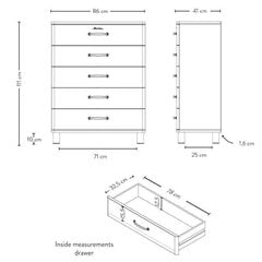 Комод Aatrium Malibu, 86x41x111 см, белый цена и информация | Комоды | kaup24.ee