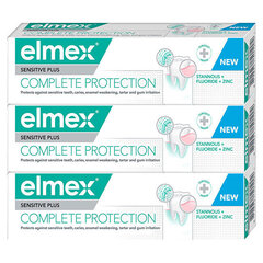 Hambapasta komplekt tundlikele hammastele Elmex Sensitive Plus Complete Care, 3x75 ml hind ja info | Suuhügieen | kaup24.ee