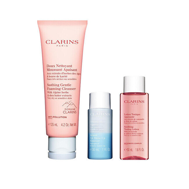 Kosmeetikakomplekt Clarins: puhastusvahend, 125 ml + silmameigieemaldaja, 30 ml + toonik, 50 ml цена и информация | Näopuhastusvahendid | kaup24.ee