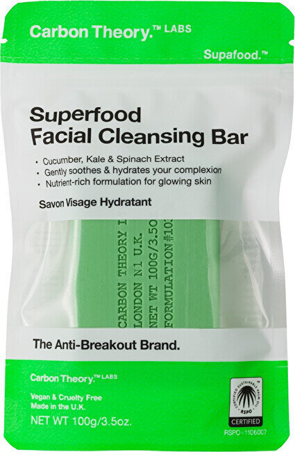 Näoseep Carbon Theory Superfood facial cleansing soap, 100 g hind ja info | Seebid | kaup24.ee