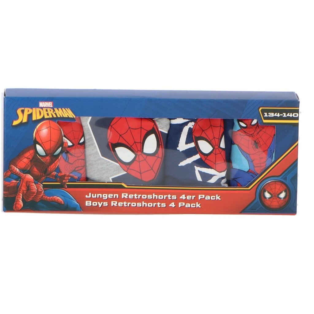 Bokserid poistele Spiderman, 4 paari hind ja info | Poiste aluspesu | kaup24.ee