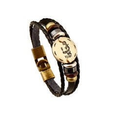 Кожаный браслет-оберег для мужчин и женщин JHM wholesale Virgo цена и информация | Мужские украшения | kaup24.ee