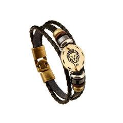 Кожаный браслет-оберег для мужчин и женщин JHM wholesale Leo цена и информация | Мужские украшения | kaup24.ee