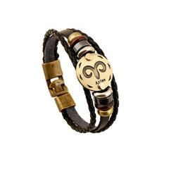 Кожаный браслет-оберегдля мужчин и женщин JHM wholesale Aries цена и информация | Мужские украшения | kaup24.ee